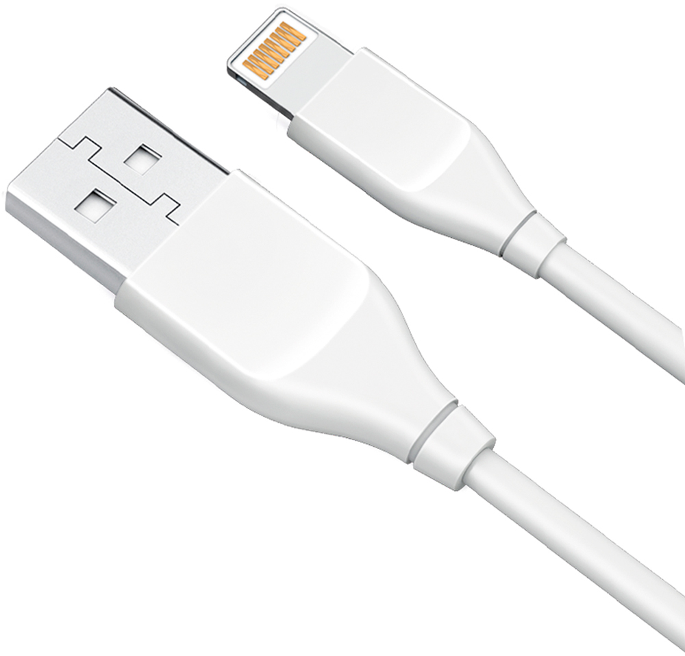 Дата-кабель Akai CE-607W USB-A - Lightning Apple 1А 1м White