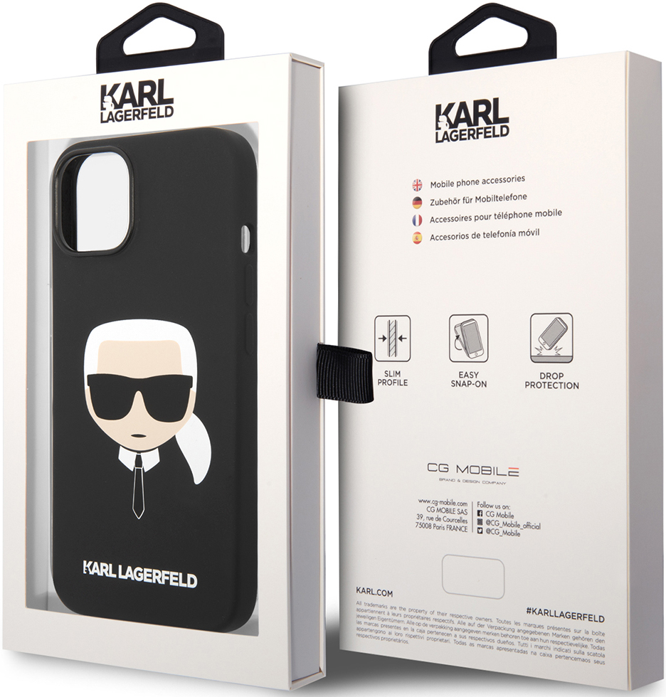 Чехол-накладка Karl Lagerfeld iPhone 14 Plus Magsafe Liquid Silicone Case Karl's Head Черный KLHMP14MSLKHBK 0319-0657 - фото 5