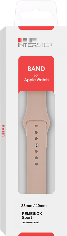 Ремешок для умных часов InterStep Sport Apple Watch 38/40мм силиконовый Pink 0400-1733 Sport Apple Watch 38/40мм силиконовый Pink - фото 7