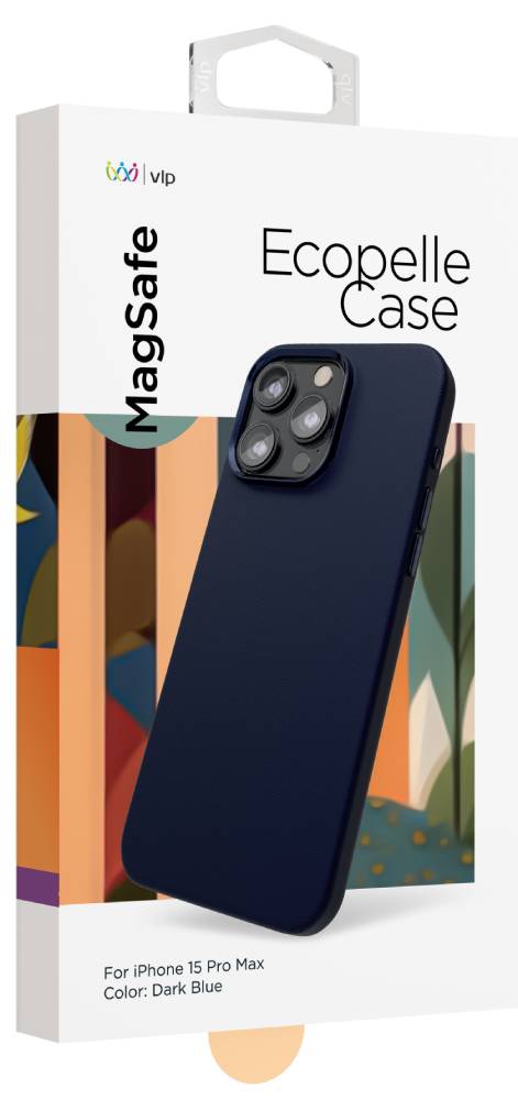 Чехол-накладка VLP Ecopelle Case с MagSafe для iPhone 15 Pro Max Темно-синий 0314-0149 - фото 2