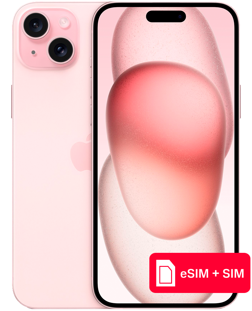 

Смартфон Apple, iPhone 15 Plus 128Gb eSIM + SIM Розовый
