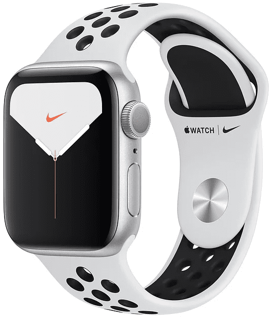 

Часы Apple Watch Nike Series 5 44мм серебристого цвета+спортивный ремешок Nike чёрный, Watch Nike Series 5 44мм серебристого цвета+спортивный ремешок Nike чёрный