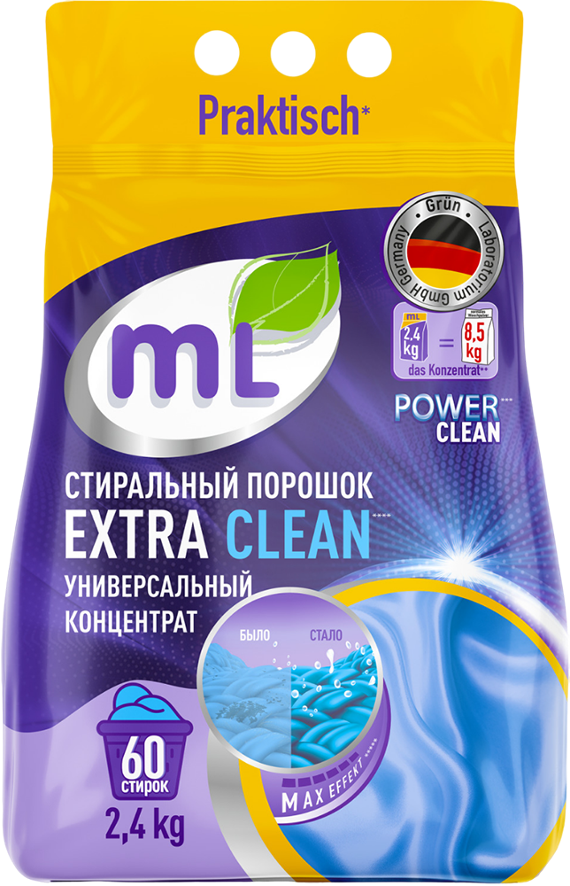 Стиральный порошок-концентрат MEINE LIEBE Extra Clean универсальный 2,4кг