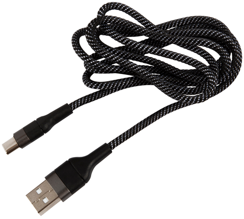 Дата-кабель UNBROKE Mane USB-Type-C 1,2 метра до 3A нейлоновая оплетка черно-серый 0307-0800 - фото 2