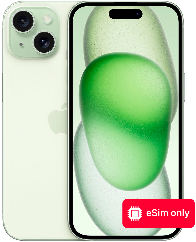 

Смартфон Apple, iPhone 15 128Gb eSIM only Зеленый