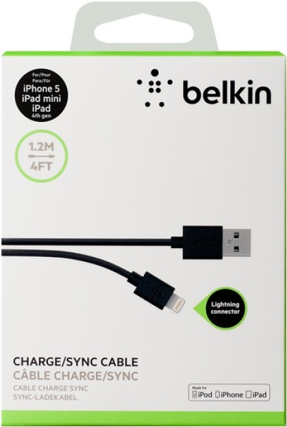 Дата-кабель Belkin 8-pin Apple Lightning 1.2м F8J023bt04-BLK Black 0307-0279 - фото 2