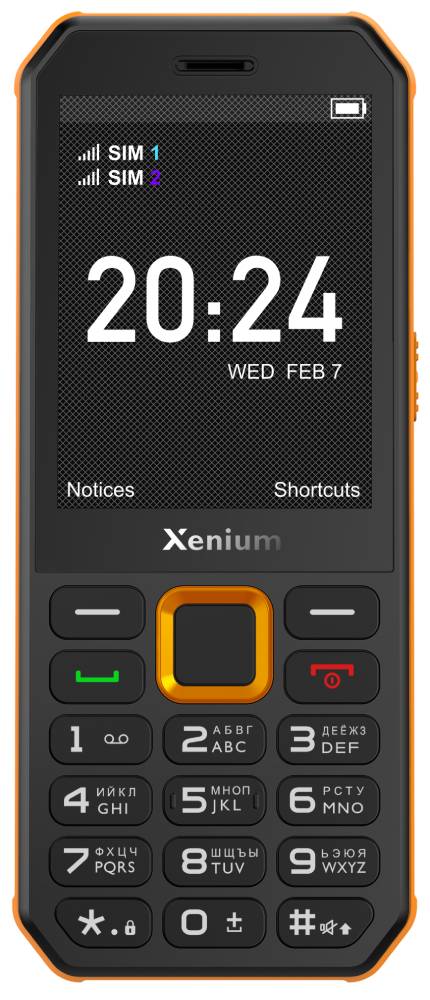 

Мобильный телефон Xenium, X300 Dual sim Черно-оранжевый