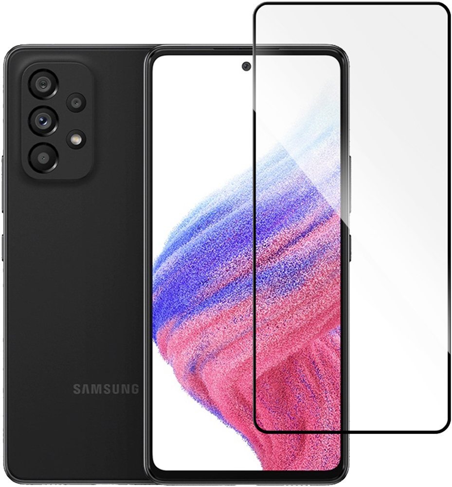 

Стекло защитное BLUEO, 2.5D Silk full cover для Samsung Galaxy A53, 0.26mm Черная рамка