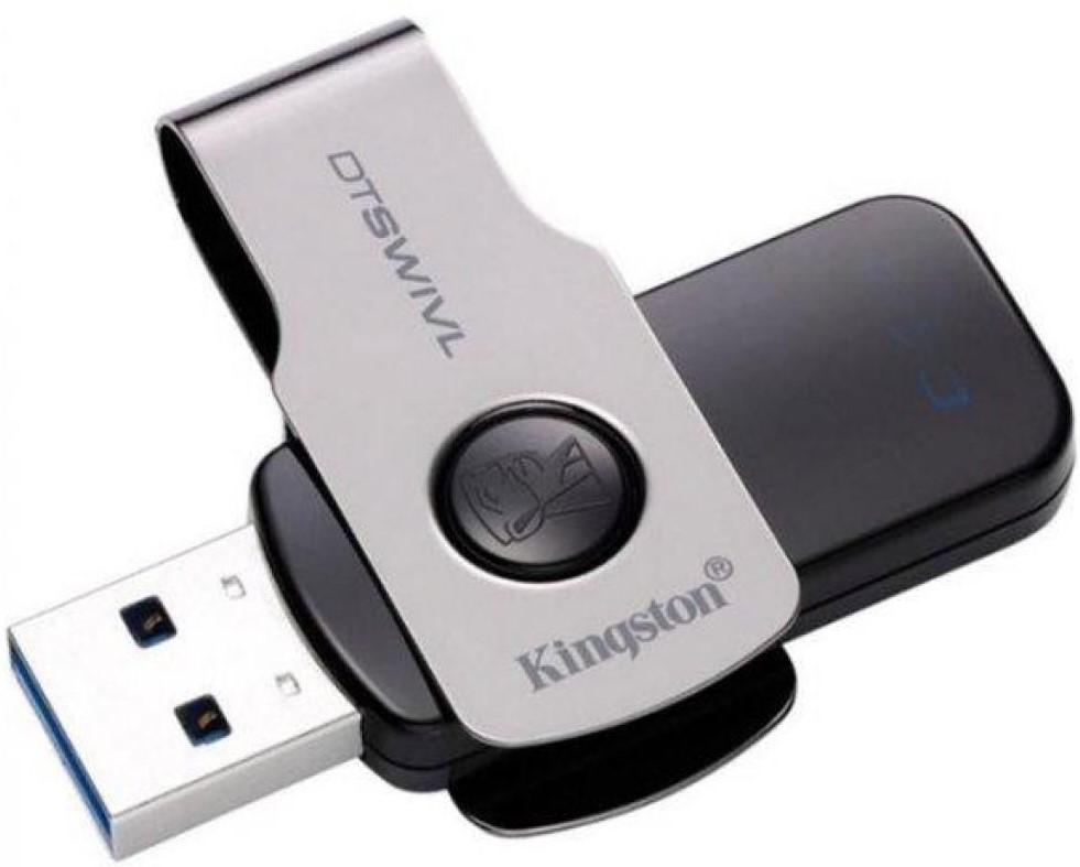 USB Flash Kingston DataTraveler SWIVL 32GB USB 3.0 silver-black (DTSWIVL/32GB) 0305-1366 DTSWIVL/16GB DataTraveler SWIVL 32GB USB 3.0 silver-black (DTSWIVL/32GB) - фото 1