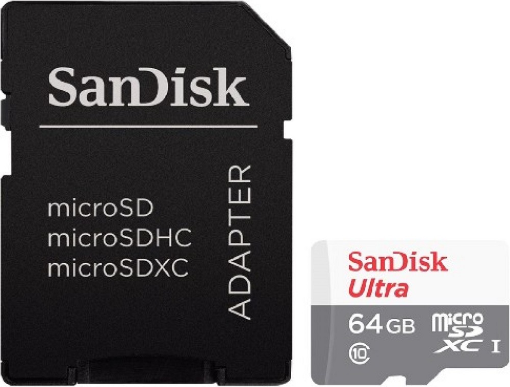 Карта памяти MicroSDHC SanDisk Ultra 64Gb Class10 с адаптером Grey-White 0305-1199 SDSQUNB-064G-GN3MA - фото 3