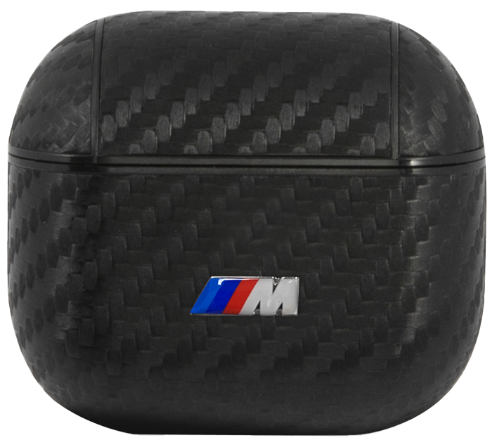 Чехол для наушников BMW для Airpods 3 M-collection PU carbon effect with metal logo Черный