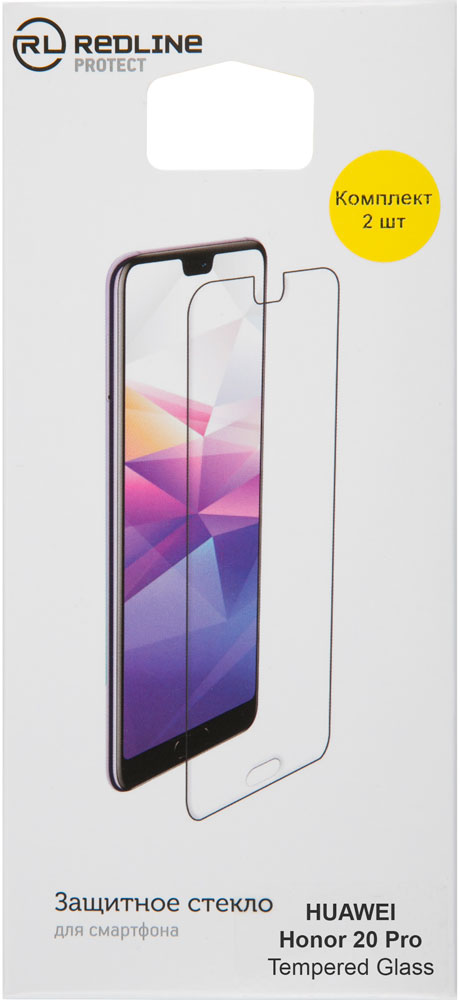 

Стекло защитное RedLine Honor 20 Pro прозрачное 2 шт, Honor 20 Pro прозрачное 2 шт