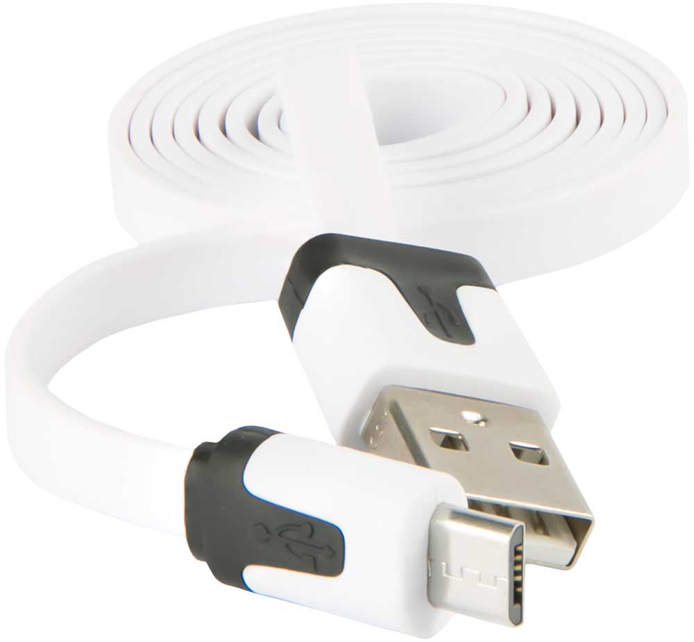 Дата-кабель RedLine USB-microUSB плоский White 0307-0406 С разъемом microUSB - фото 2