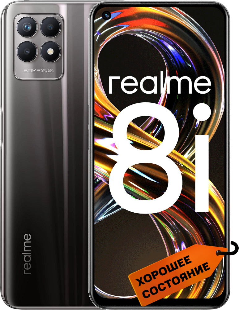 

Смартфон Realme, 8i 4/64 Гб Черный «Хорошее состояние»