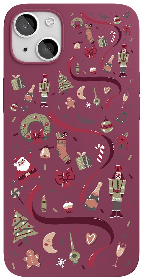 Клип-кейс VLP iPhone 13 Art Collection Christmas Eve Marsala