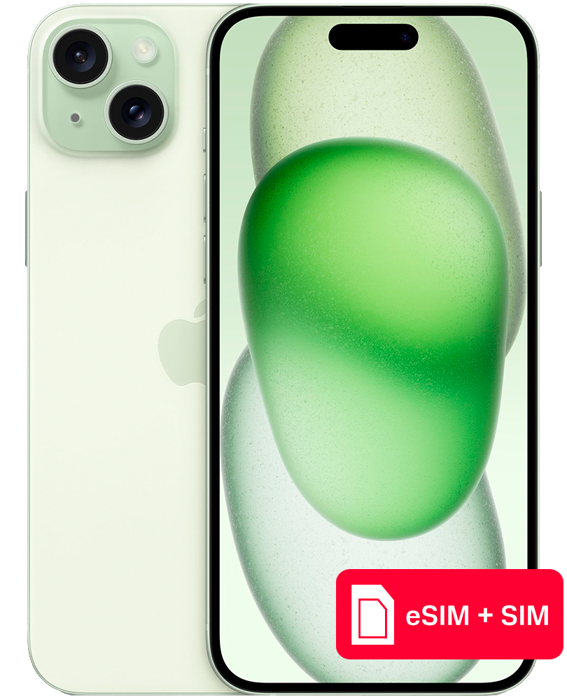Смартфон Apple iPhone 15 Plus 128Gb eSIM + SIM Зеленый
