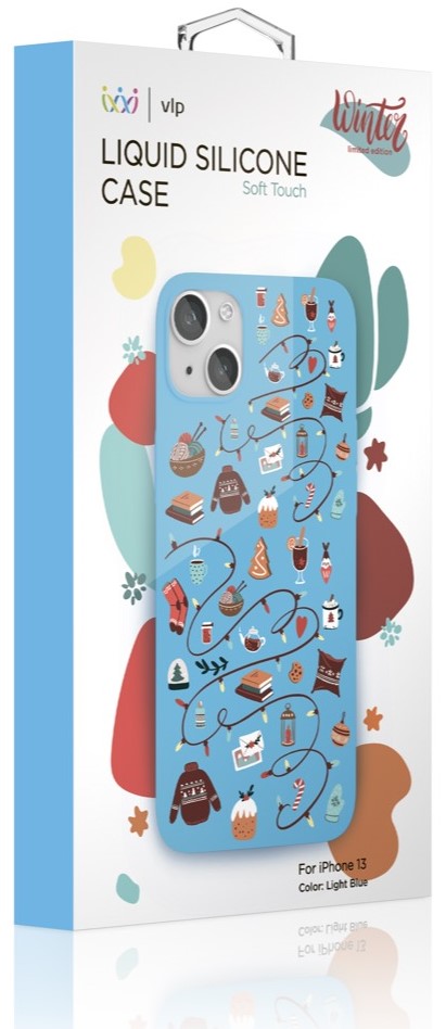 Клип-кейс VLP iPhone 13 Art Collection Christmas Spirit Light Blue 0313-9930 - фото 2