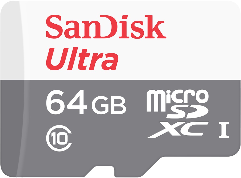 SanDisk Ultra 64GB Class 10 с адаптером White-Grey