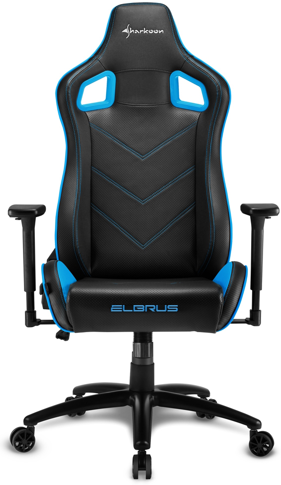 Игровое кресло Sharkoon Elbrus 2 экокожа Черно-синее 0200-3013 ELBRUS 2 BK/BU - фото 2