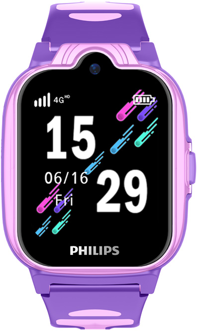 Детские часы Philips детские смарт часы leef vega 4g gps геозоны видеозвонок sos ip67 700мач розово серые