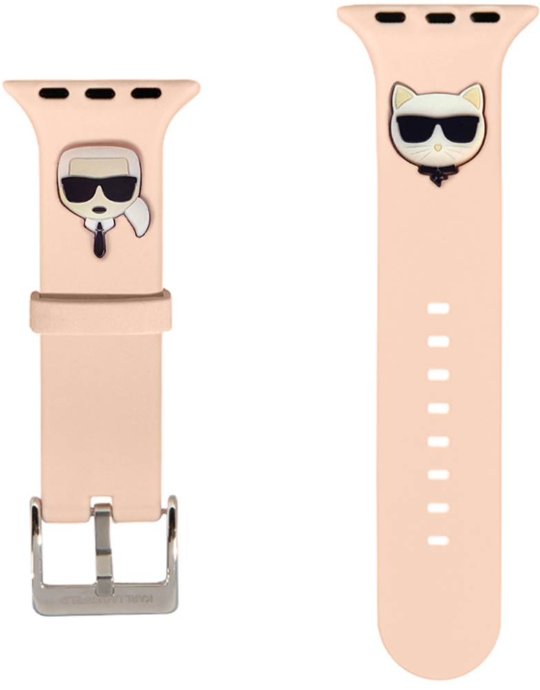 Ремешок для умных часов Karl Lagerfeld Apple Watch 41|40|38 mm Silicone Karl and Choupet Розовый