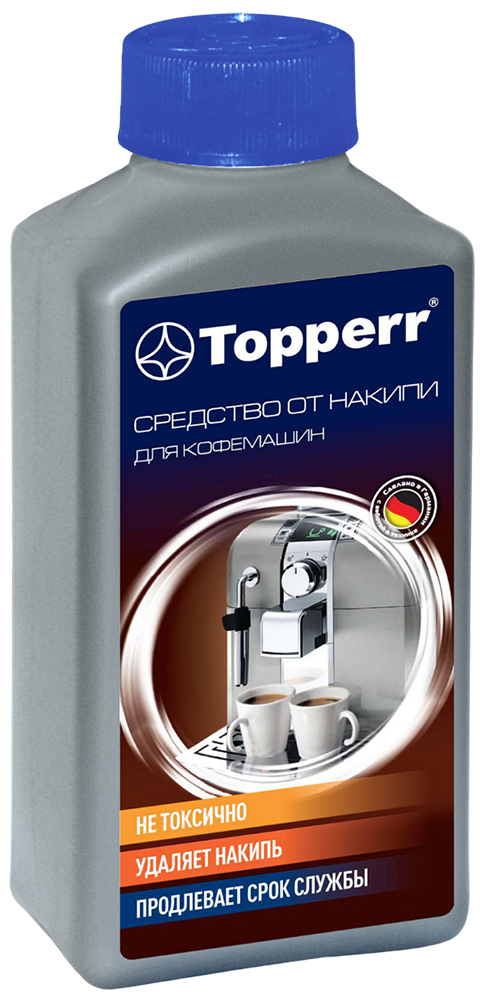 Средство от накипи для кофемашин Topperr 250 мл средство от накипи для кофемашин topperr 250 мл 3006 1 шт