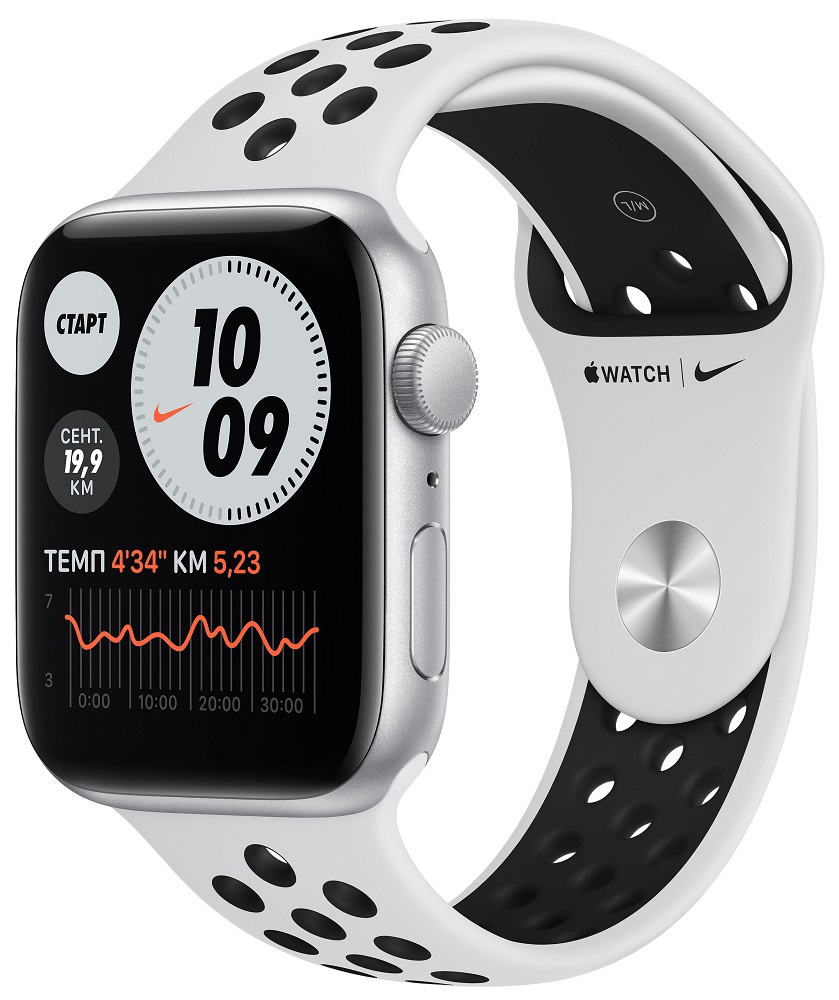 

Часы Apple, Watch Nike SE GPS 44мм корпус из алюминия серебряный + ремешок платиновый (MYYH2RU/A)
