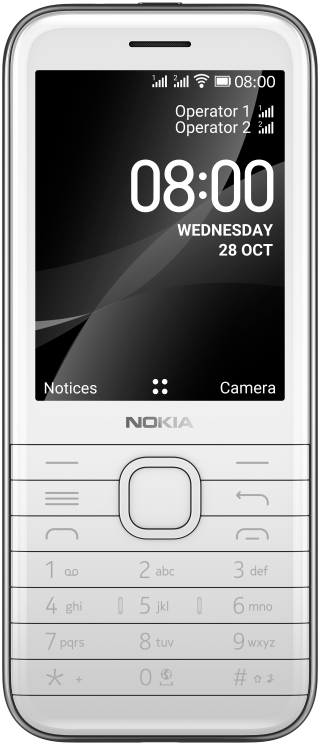 Мобильный телефон Nokia(8000 Dual sim White)