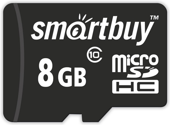 Карта памяти MicroSDHC Smartbuy 8Gb Class10 с адаптером Black 0305-1412 - фото 1