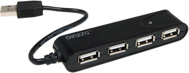 USB-Hub Ginzzu GR-424UB Black 0400-1430 - фото 1