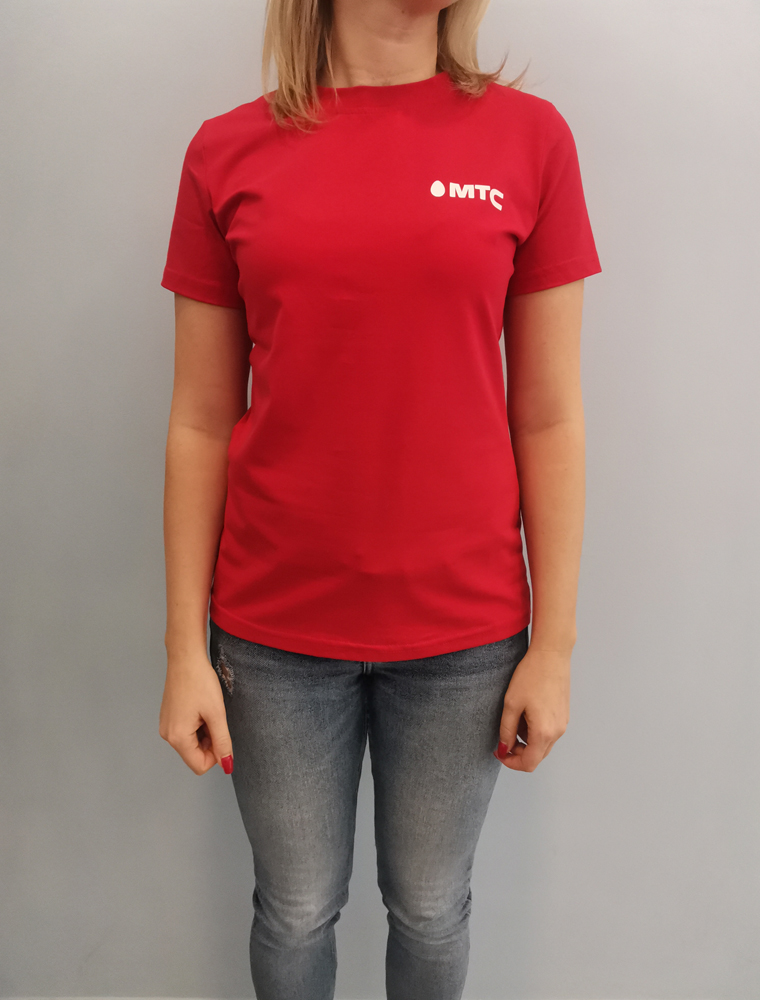 Футболка с логотипом МТС Цифровая Экосистема женская Красная (M) футболка женская mist active life р l xl красная