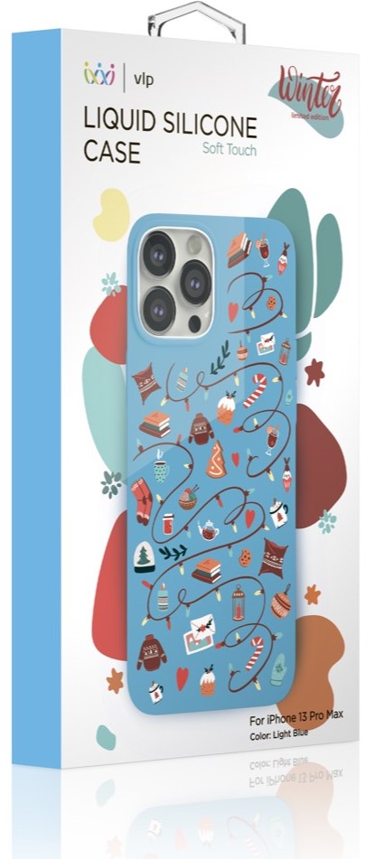 Клип-кейс VLP iPhone 13 Pro Max Art Collection Christmas Spirit Light Blue 0313-9989 - фото 2