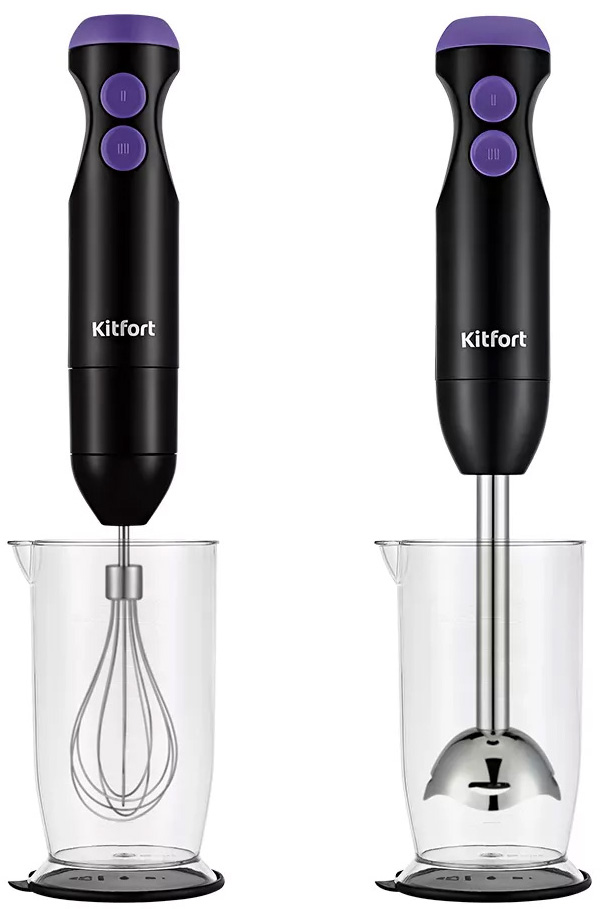 Погружной блендер Kitfort КТ-3041-1 3 в 1 Черно-фиолетовый 7000-5083 - фото 2