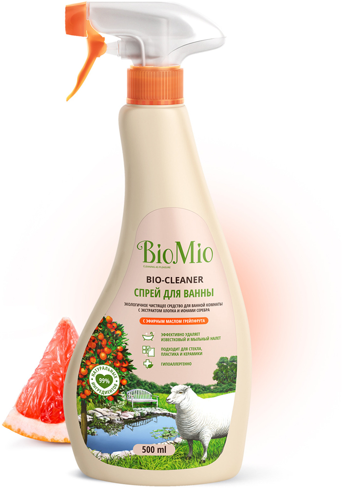 Чистящее средство для ванной комнаты BioMio Bio-Bathroom Cleaner грейпфрут ЭКО 500мл 7000-3065 - фото 1