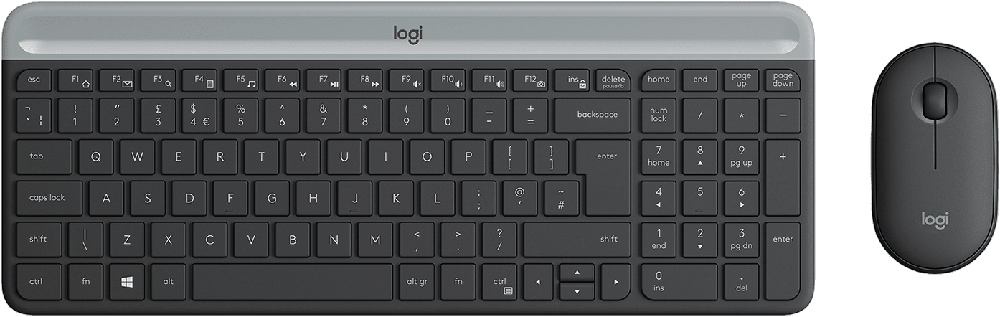 Комплект (клавиатура и мышь) Logitech Slim Wireless Keyboard and Mouse Combo MK470 Graphite