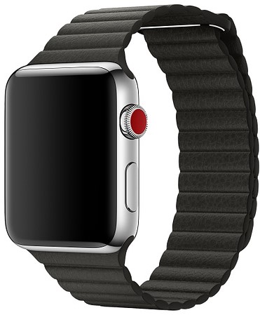 Ремешок для умных часов Apple Watch 42mm (M) кожаный dark grey (MQV62ZM/A) 0400-1537 MQV62ZM/A Watch 42mm (M) кожаный dark grey (MQV62ZM/A) - фото 2