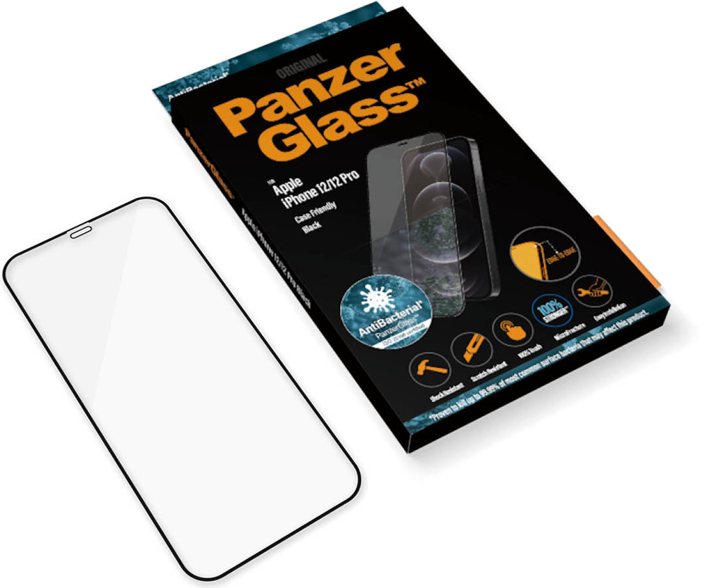Стекло защитное PanzerGlass Apple iPhone 12|12 Pro Case Friendly AB черная рамка 0317-3098 iPhone 12, iPhone 12 Pro - фото 6