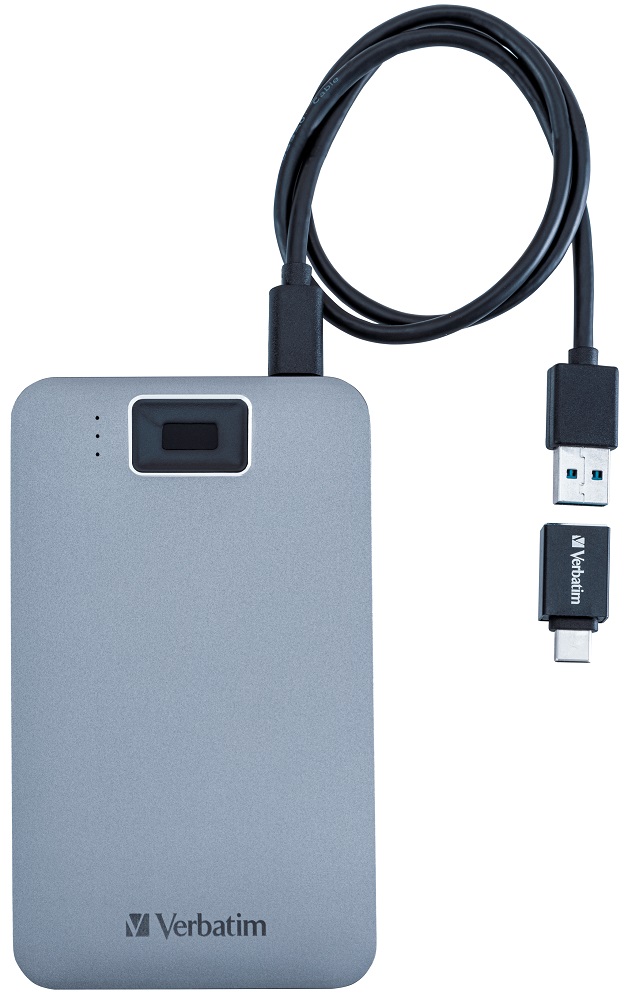 Внешний жесткий диск Verbatim EXECUTIVE FINGERPRINT SECURE HDD USB 3.2 GEN 1 USB-C 2TB Серый 0305-1488 - фото 3