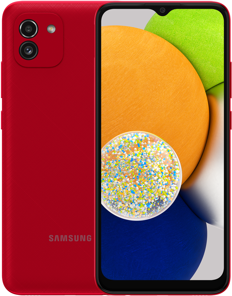 Смартфон Samsung Galaxy A03 4/64Gb Red 0101-7953 SM-A035FZRGSER Galaxy A03 4/64Gb Red - фото 1
