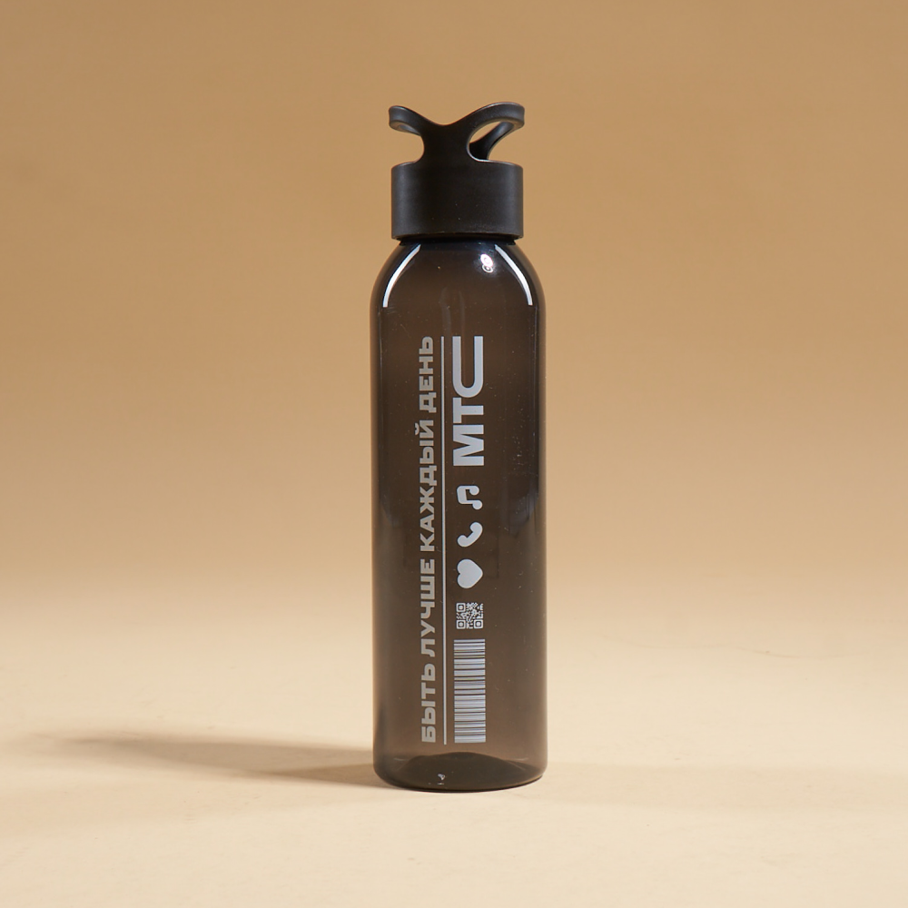 Бутылка для воды МТС герметичная из AS-пластика Черная 7000-3682 - фото 1