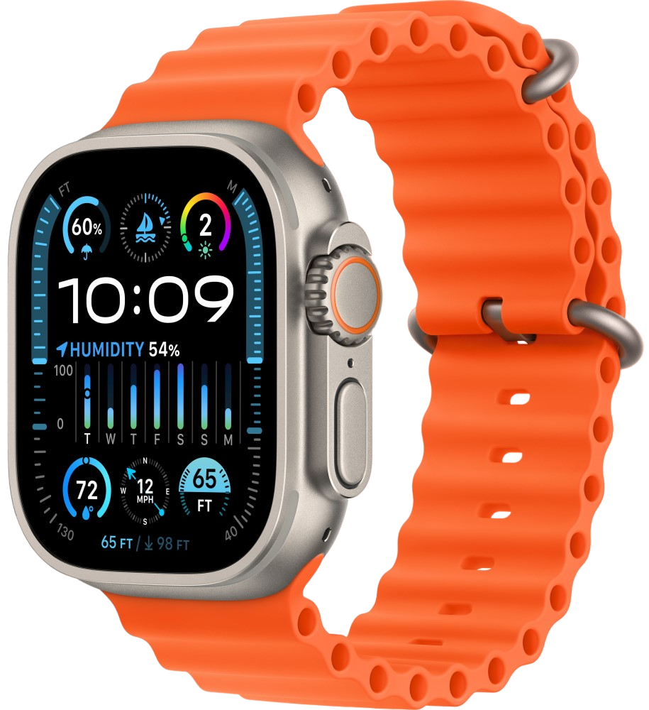 Часы Apple Watch Ultra 2 GPS 49мм корпус из титана титановый+ремешок ocean band Orange