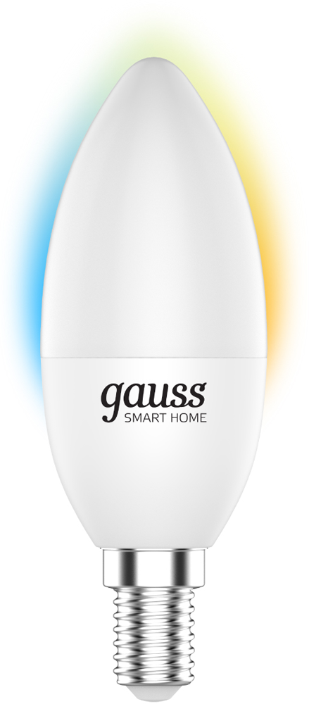 Умная лампочка Gauss CCT+DIM 5 Вт C37 E14 White лампа светодиодная gauss 1110112 smart home dim cct e14 c37 5 вт 450 470 лм