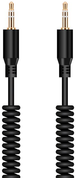 Аудио кабель Krutoff Spiral AUX 3,5 мм - 3,5 мм 1,8м витой Black 0300-0492 - фото 2
