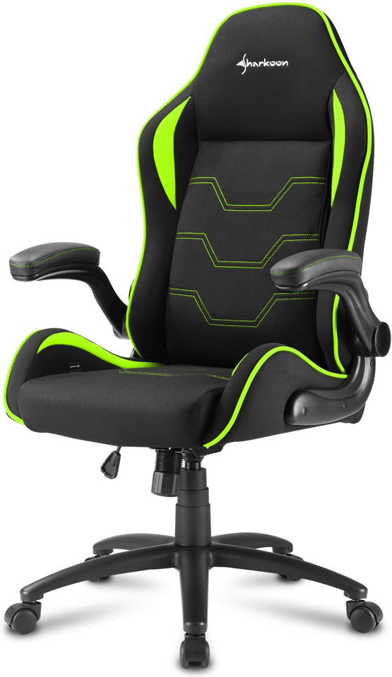 Игровое кресло Sharkoon Elbrus 1 ткань Черно-зеленое