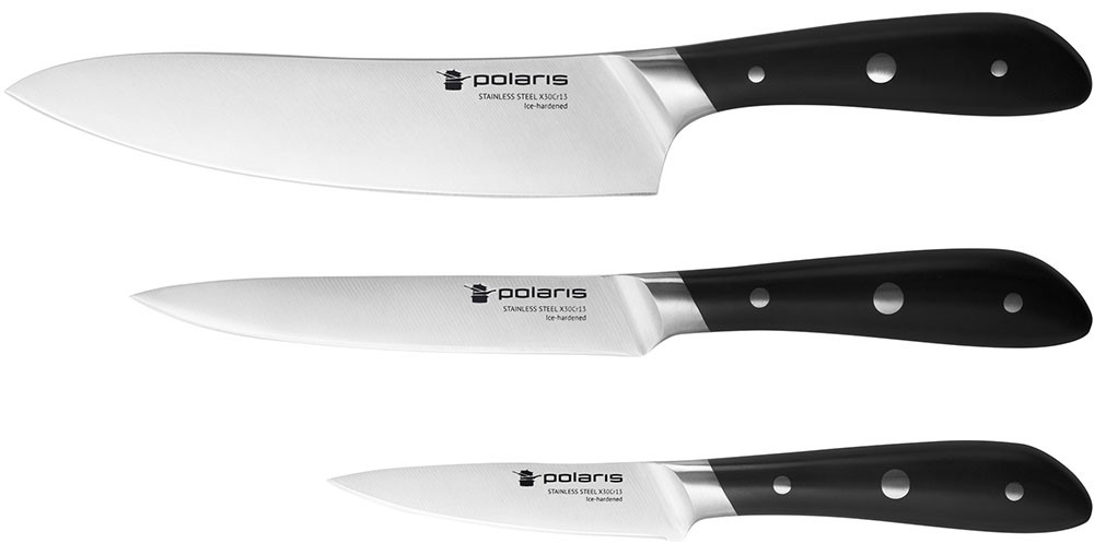 Набор ножей Polaris Solid-3SS 3 предмета Black 7000-1003 - фото 1
