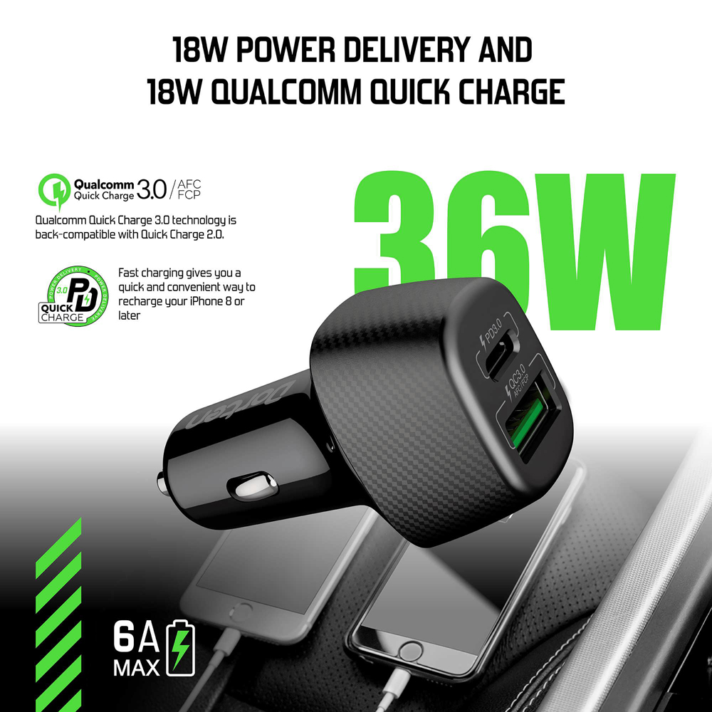 АЗУ Dorten 36W Quick Charger QC3.0+PD3.0 универсальное Black 0304-0442 36W Quick Charger QC3.0+PD3.0 универсальное Black - фото 3