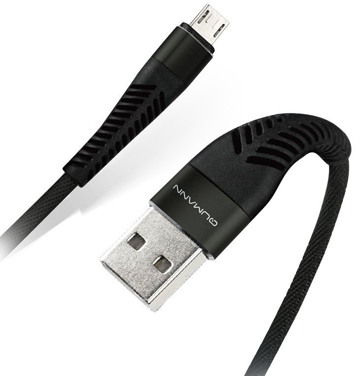 Дата-кабель Qumann 21150 USB-microUSB black 0307-0659 - фото 1