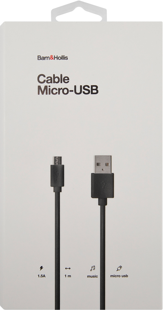 Дата-кабель Barn&Hollis USB-microUSB Black 0307-0649 - фото 3