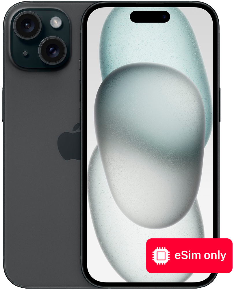 

Смартфон Apple, iPhone 15 256Gb eSIM only Черный