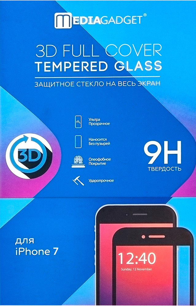 

Стекло защитное MediaGadget iPhone 7 3D белая рамка, iPhone 7 3D белая рамка